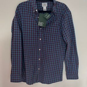 L.L. Bean Men's Casual Blue and Red Checkered Shirt